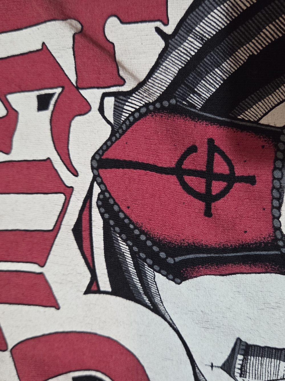 Ghost Graphic Black Band T-Shirt with Red and White Artwork - Picture 3 of 3